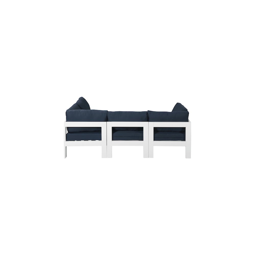 Nizuc Navy Water Resistant Fabric Outdoor Patio Modular Sectional