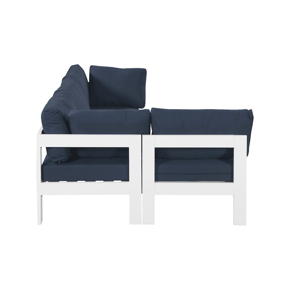 Nizuc Navy Water Resistant Fabric Outdoor Patio Modular Sectional