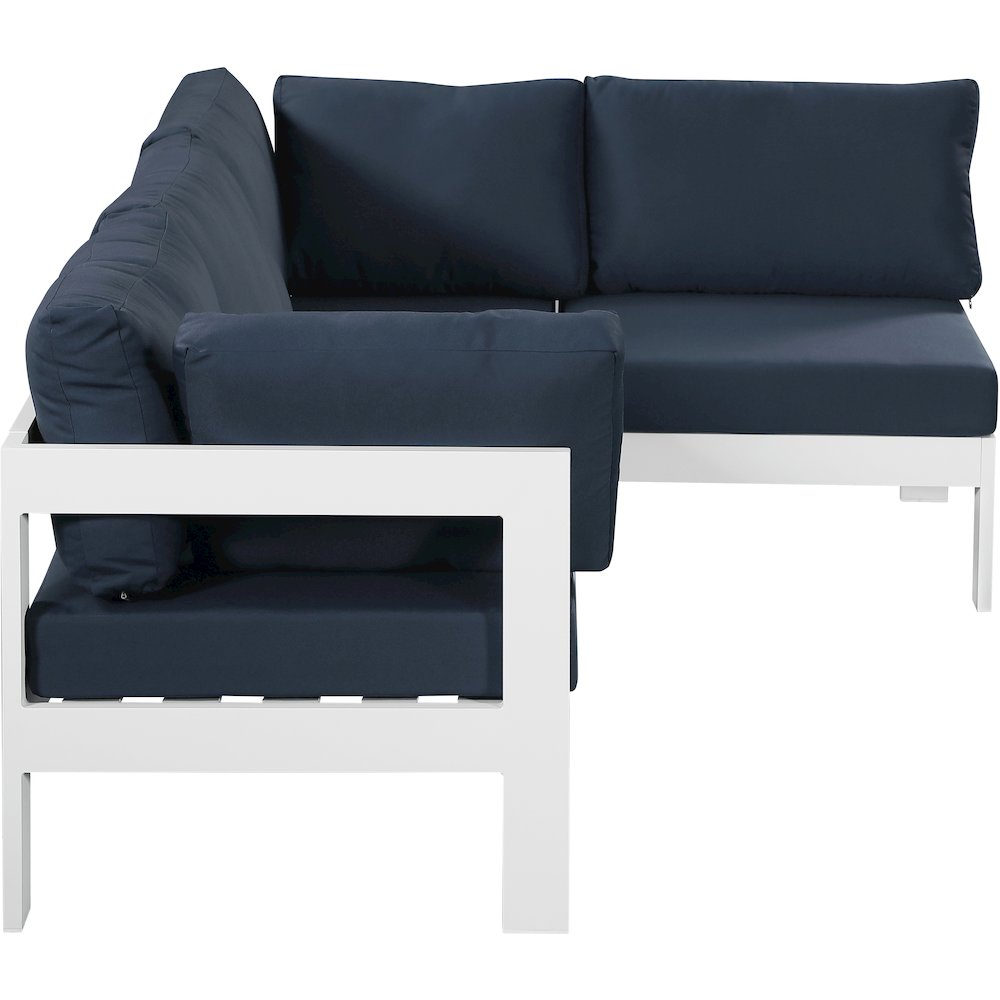 Nizuc Navy Water Resistant Fabric Outdoor Patio Modular Sectional