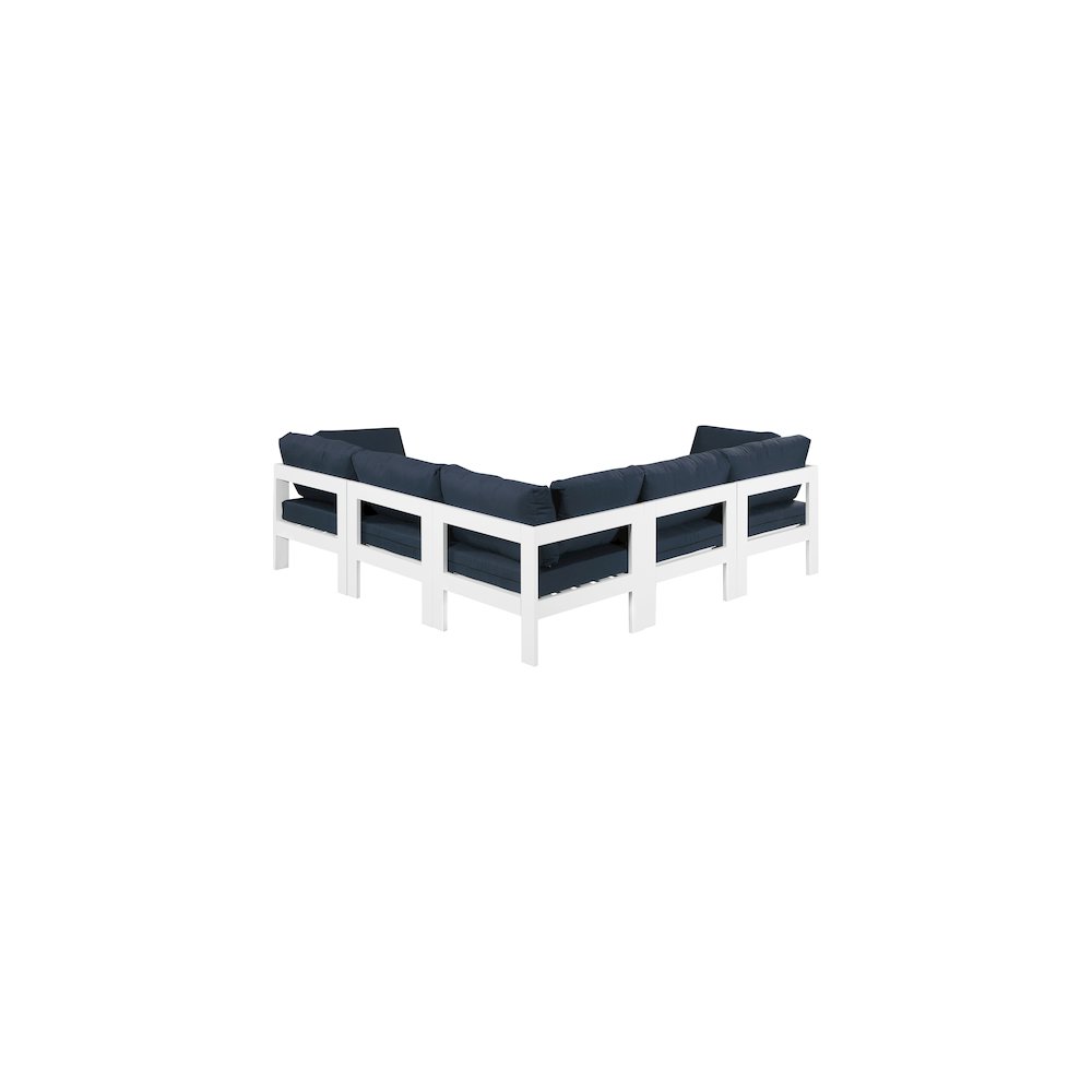 Nizuc Navy Water Resistant Fabric Outdoor Patio Modular Sectional