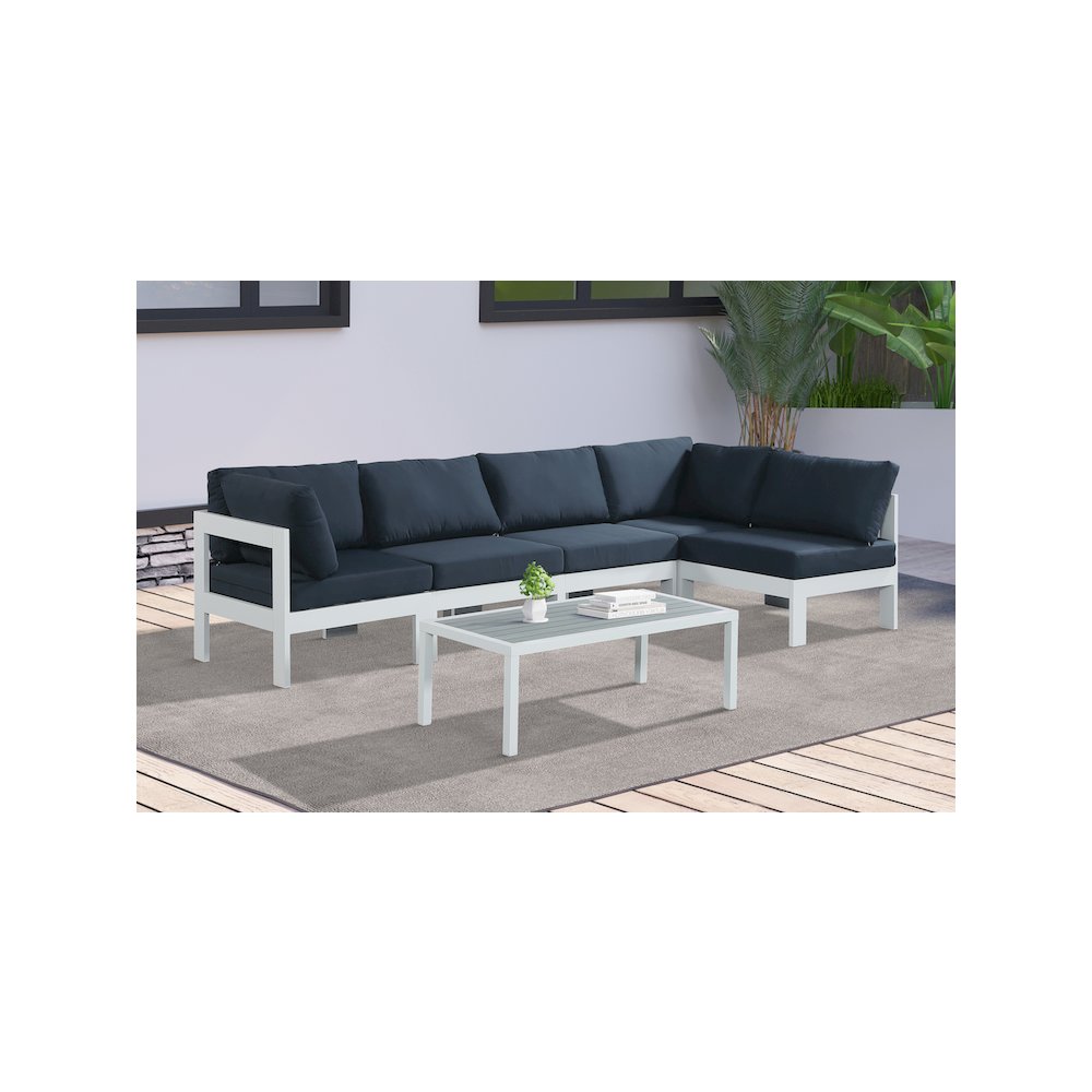 Nizuc Navy Water Resistant Fabric Outdoor Patio Modular Sectional