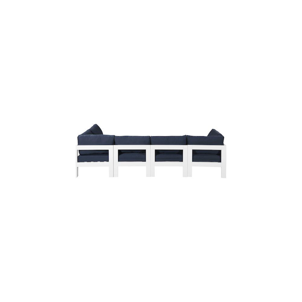 Nizuc Navy Water Resistant Fabric Outdoor Patio Modular Sectional