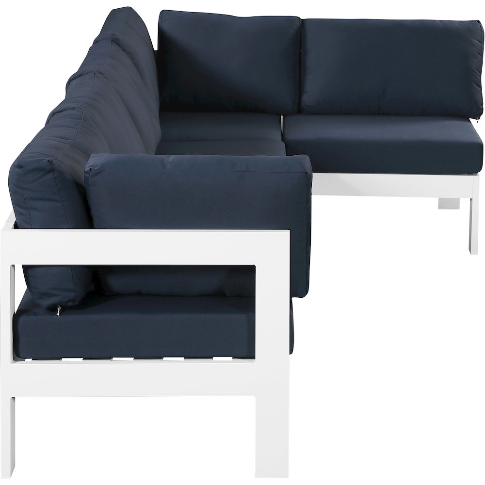 Nizuc Navy Water Resistant Fabric Outdoor Patio Modular Sectional