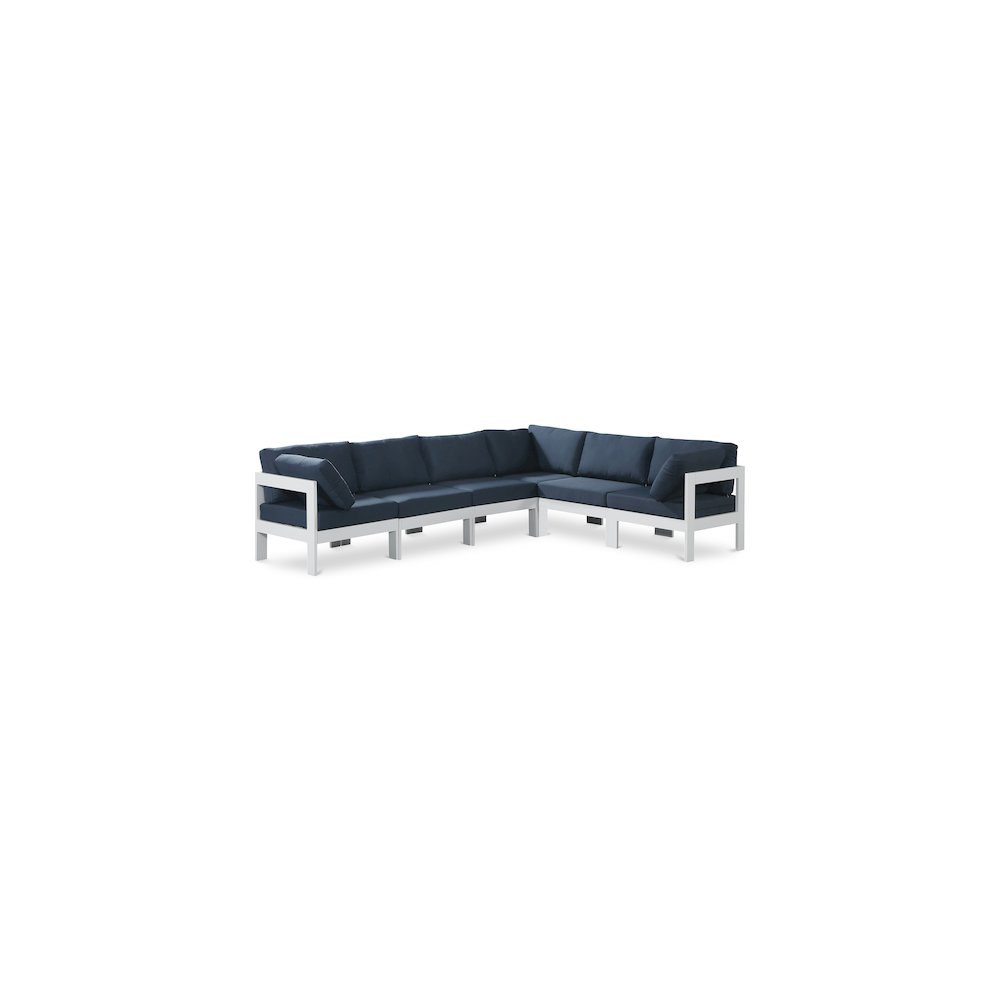 Nizuc Navy Water Resistant Fabric Outdoor Patio Modular Sectional