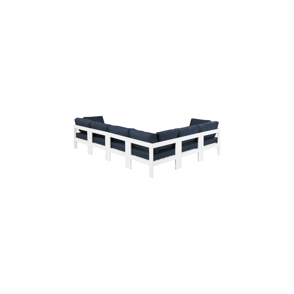 Nizuc Navy Water Resistant Fabric Outdoor Patio Modular Sectional