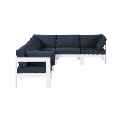 Nizuc Navy Water Resistant Fabric Outdoor Patio Modular Sectional