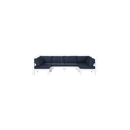 Nizuc Navy Water Resistant Fabric Outdoor Patio Modular Sectional