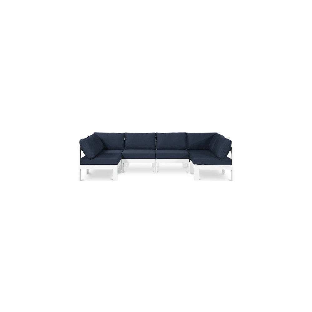 Nizuc Navy Water Resistant Fabric Outdoor Patio Modular Sectional