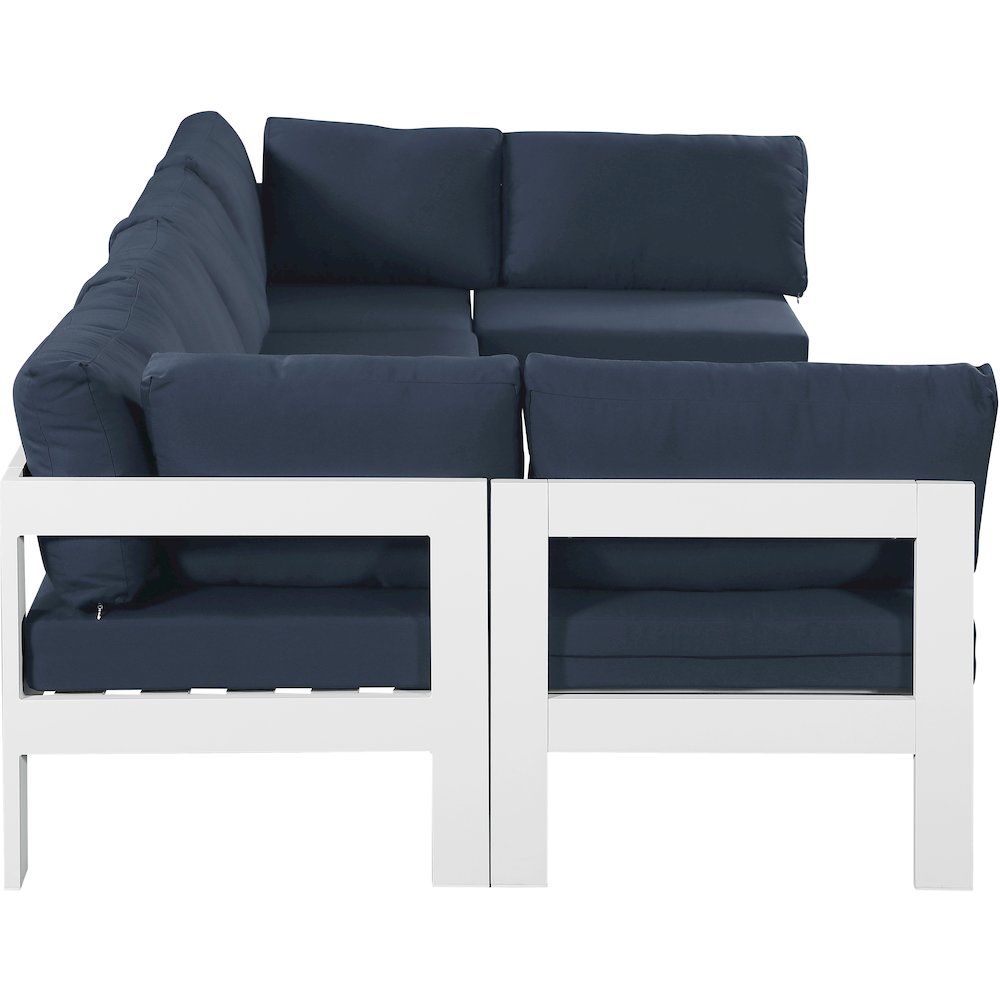 Nizuc Navy Water Resistant Fabric Outdoor Patio Modular Sectional
