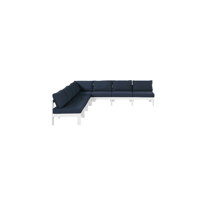 Nizuc Navy Water Resistant Fabric Outdoor Patio Modular Sectional