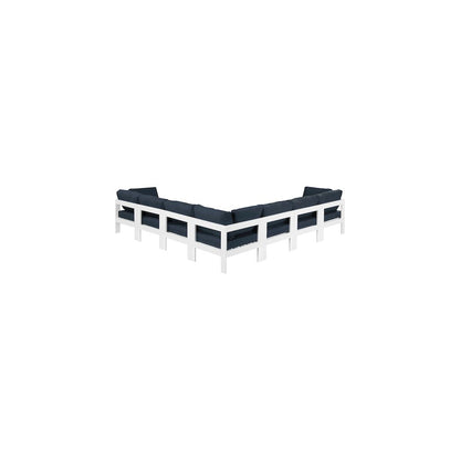 Nizuc Navy Water Resistant Fabric Outdoor Patio Modular Sectional