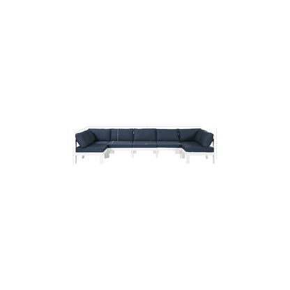 Nizuc Navy Water Resistant Fabric Outdoor Patio Modular Sectional