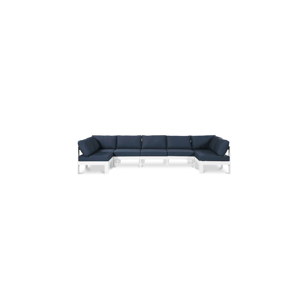 Nizuc Navy Water Resistant Fabric Outdoor Patio Modular Sectional