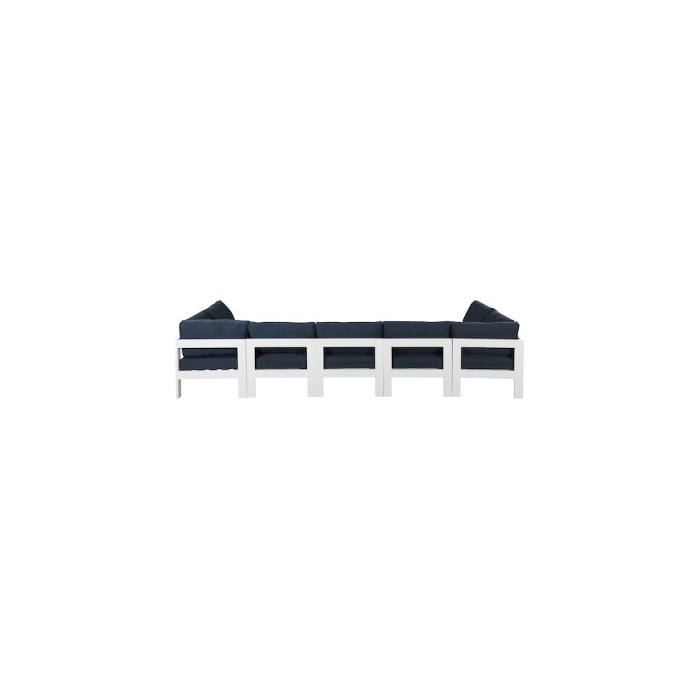 Nizuc Navy Water Resistant Fabric Outdoor Patio Modular Sectional