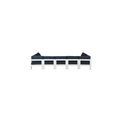 Nizuc Navy Water Resistant Fabric Outdoor Patio Modular Sectional
