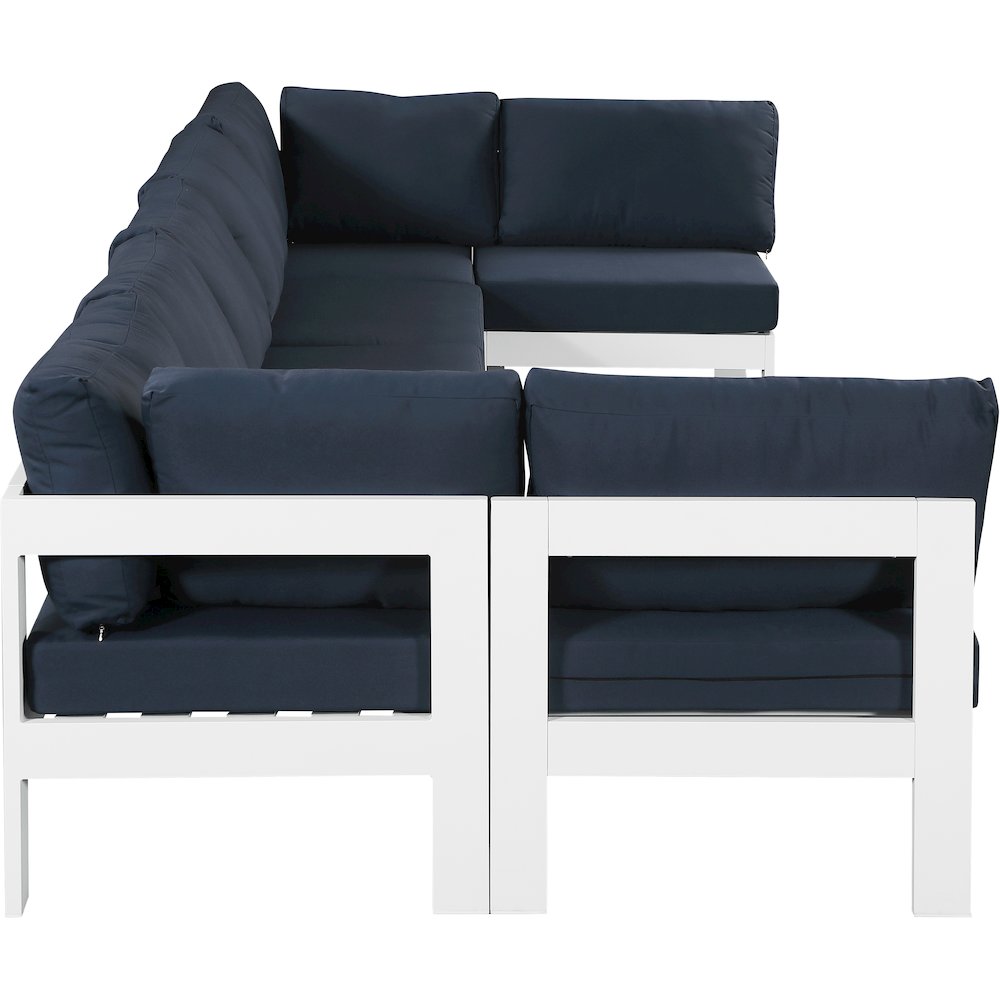 Nizuc Navy Water Resistant Fabric Outdoor Patio Modular Sectional
