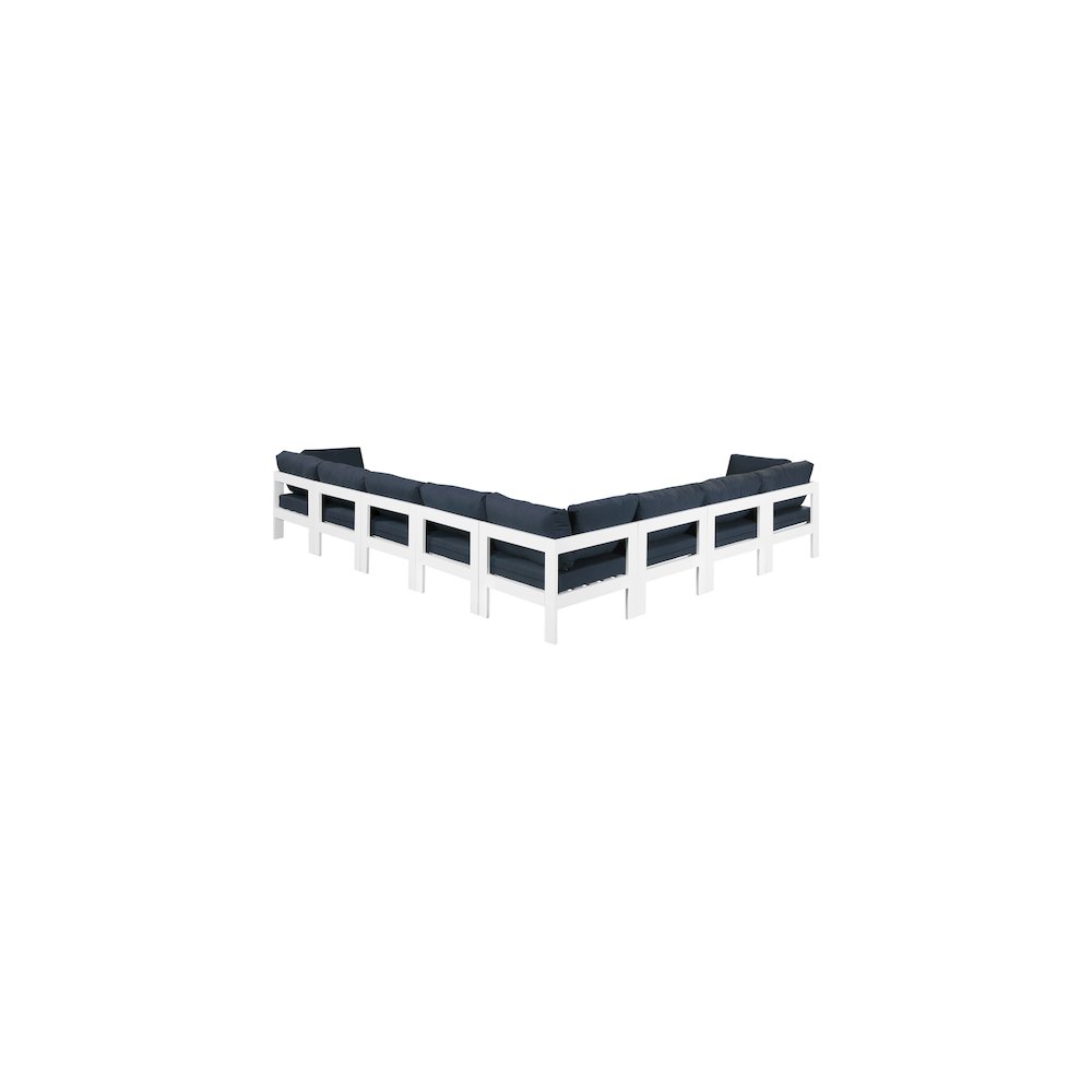 Nizuc Navy Water Resistant Fabric Outdoor Patio Modular Sectional
