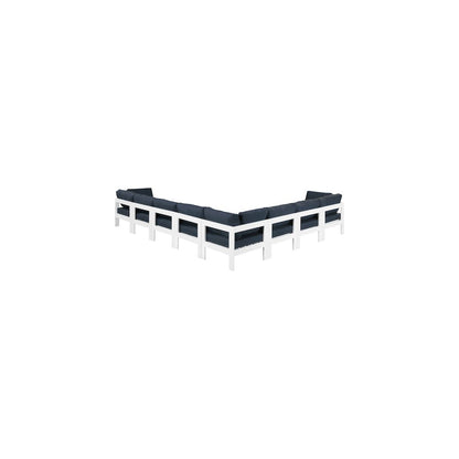 Nizuc Navy Water Resistant Fabric Outdoor Patio Modular Sectional