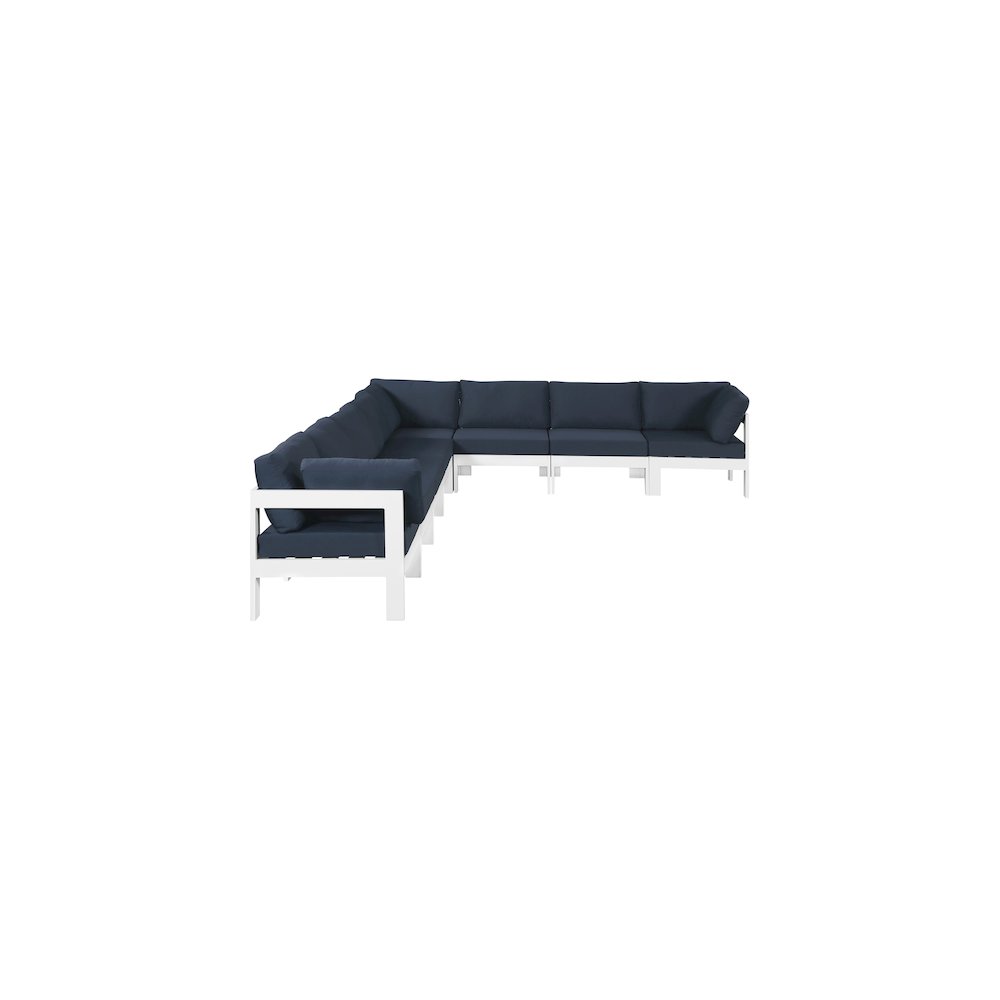 Nizuc Navy Water Resistant Fabric Outdoor Patio Modular Sectional