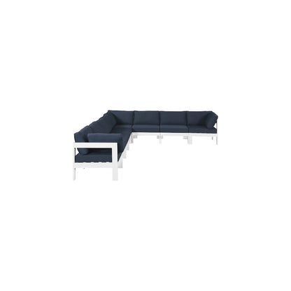 Nizuc Navy Water Resistant Fabric Outdoor Patio Modular Sectional