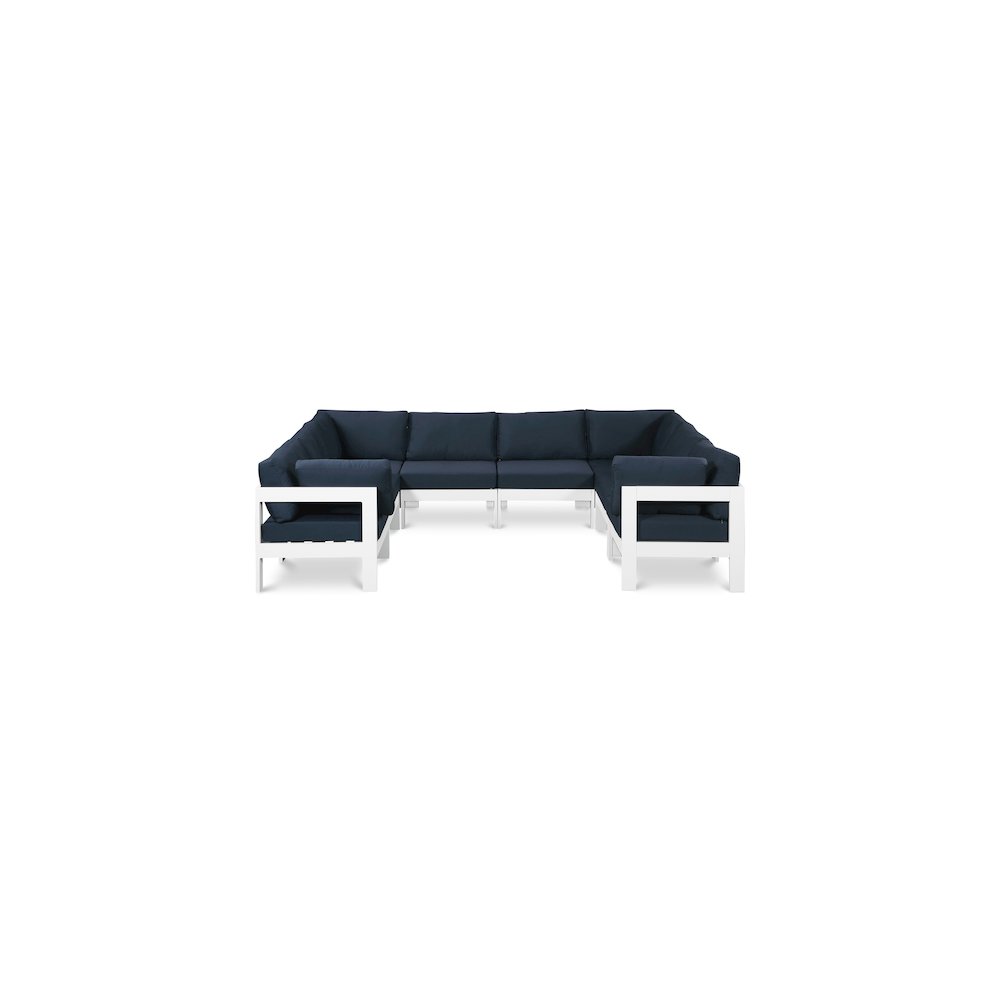 Nizuc Navy Water Resistant Fabric Outdoor Patio Modular Sectional