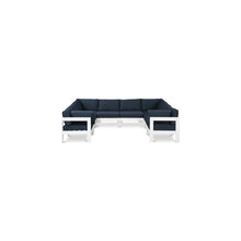 Nizuc Navy Water Resistant Fabric Outdoor Patio Modular Sectional