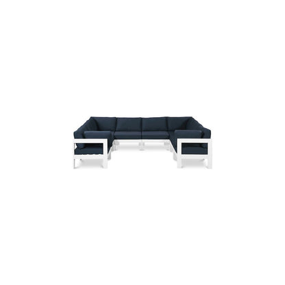 Nizuc Navy Water Resistant Fabric Outdoor Patio Modular Sectional