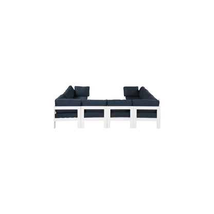 Nizuc Navy Water Resistant Fabric Outdoor Patio Modular Sectional