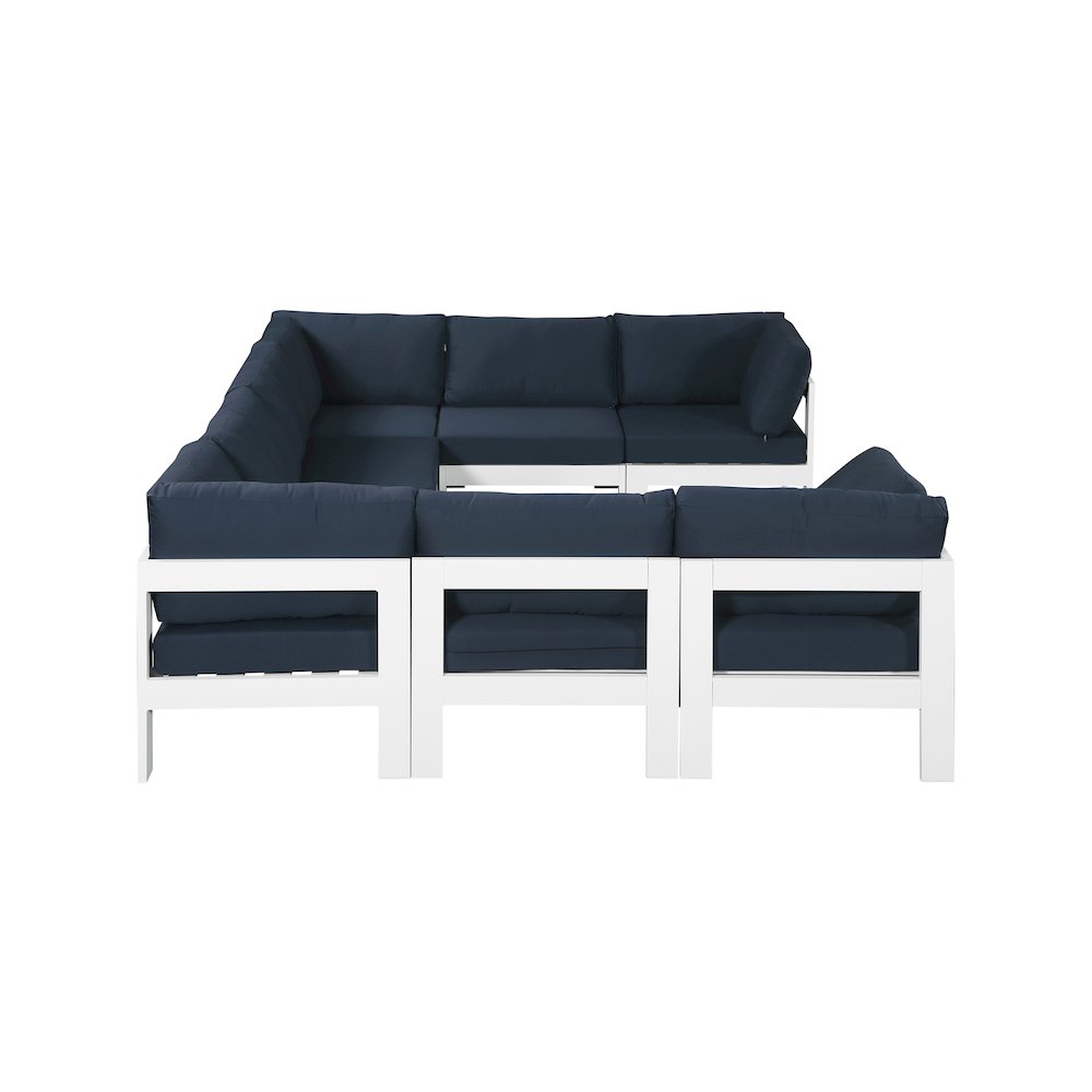 Nizuc Navy Water Resistant Fabric Outdoor Patio Modular Sectional