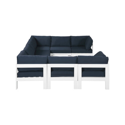 Nizuc Navy Water Resistant Fabric Outdoor Patio Modular Sectional