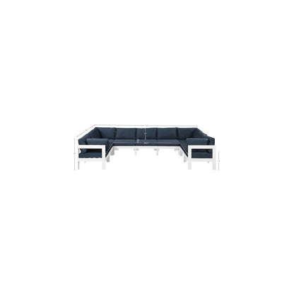 Nizuc Navy Water Resistant Fabric Outdoor Patio Modular Sectional