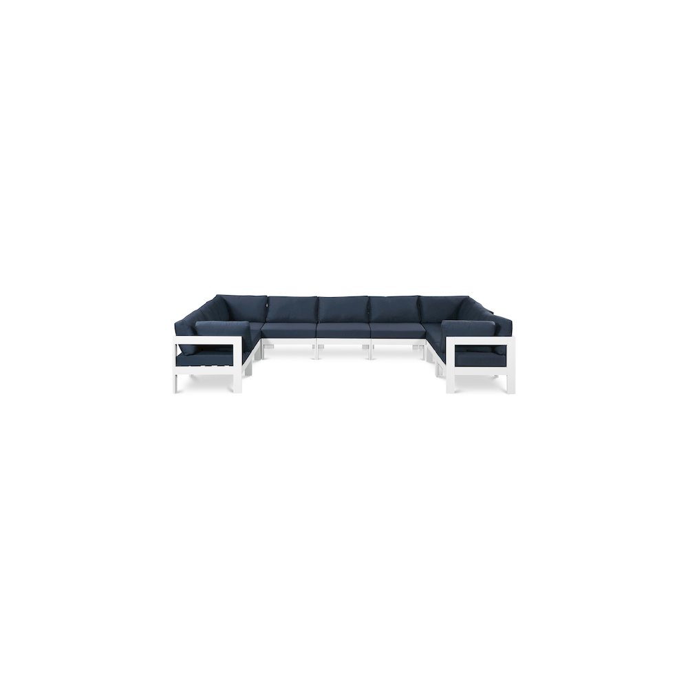 Nizuc Navy Water Resistant Fabric Outdoor Patio Modular Sectional