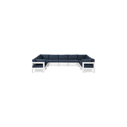 Nizuc Navy Water Resistant Fabric Outdoor Patio Modular Sectional