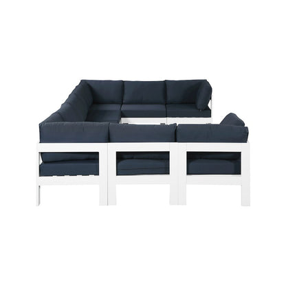 Nizuc Navy Water Resistant Fabric Outdoor Patio Modular Sectional
