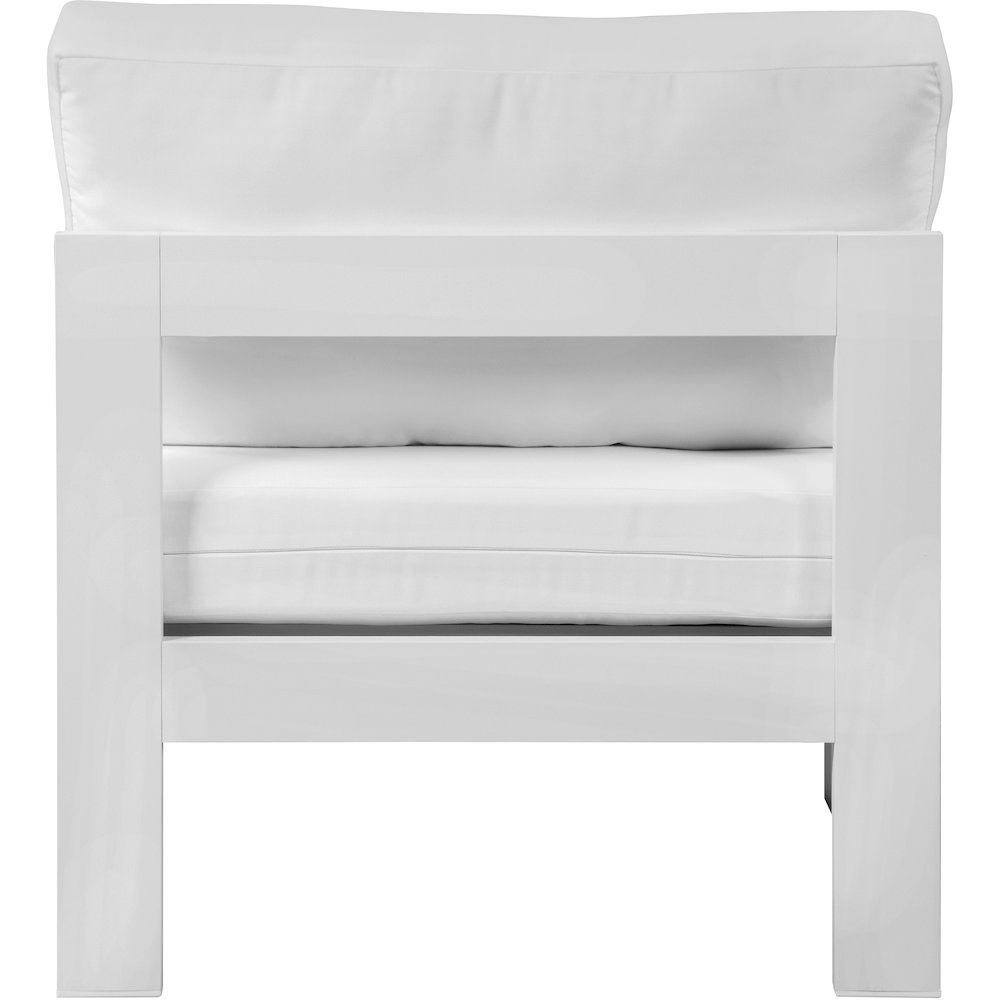Nizuc White Water Resistant Fabric Outdoor Patio Aluminum Armless Chair