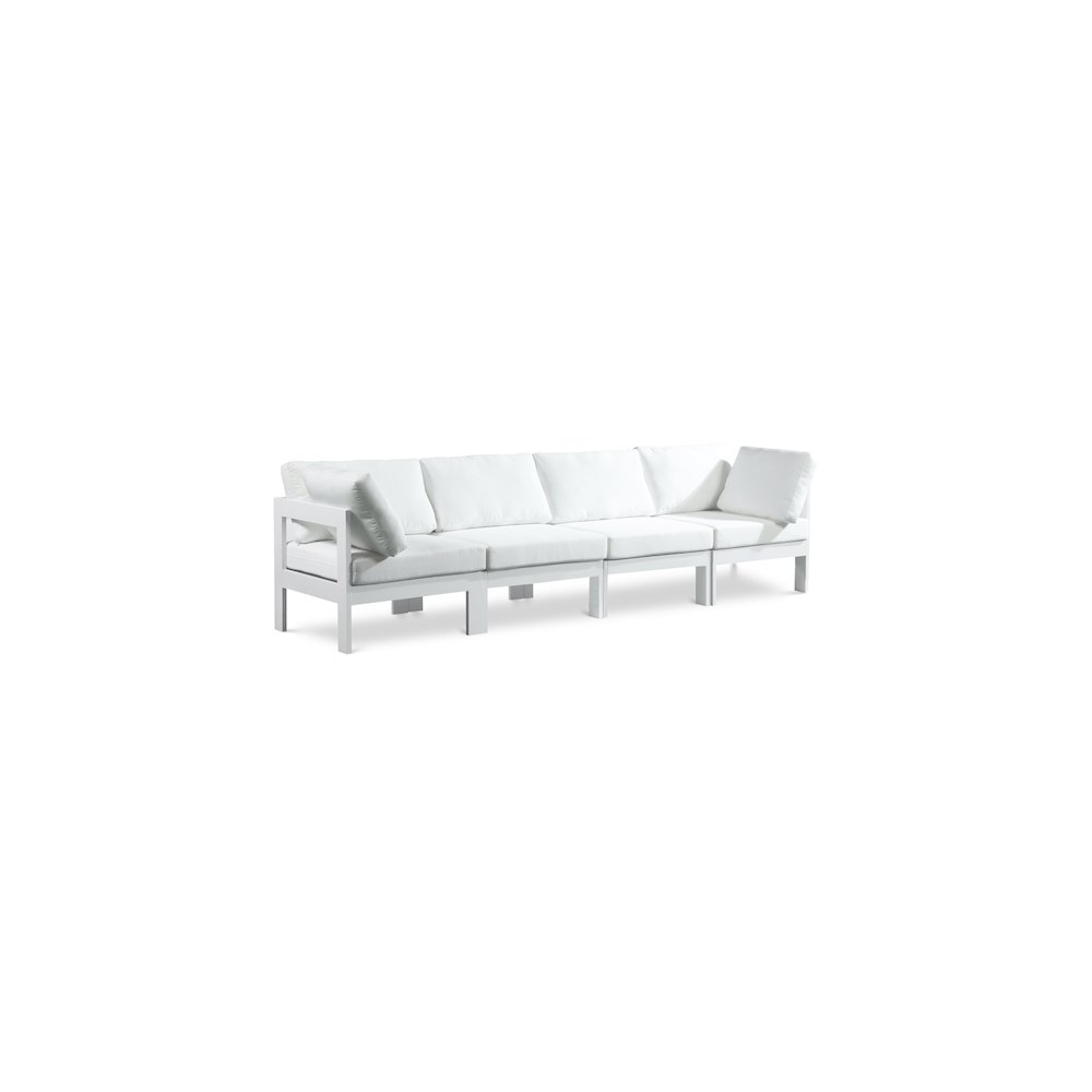 Nizuc White Water Resistant Fabric Outdoor Patio Modular Sofa