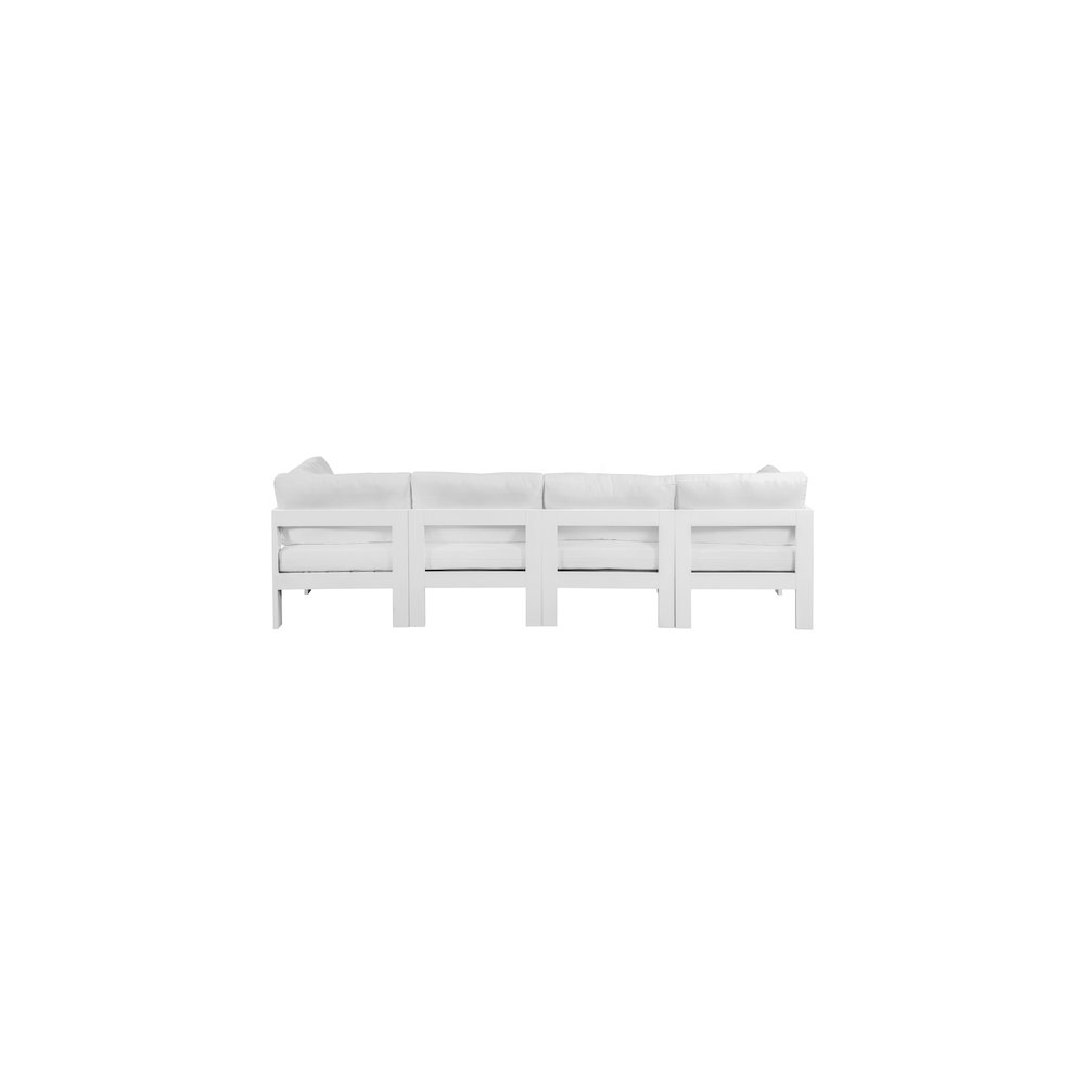 Nizuc White Water Resistant Fabric Outdoor Patio Modular Sofa