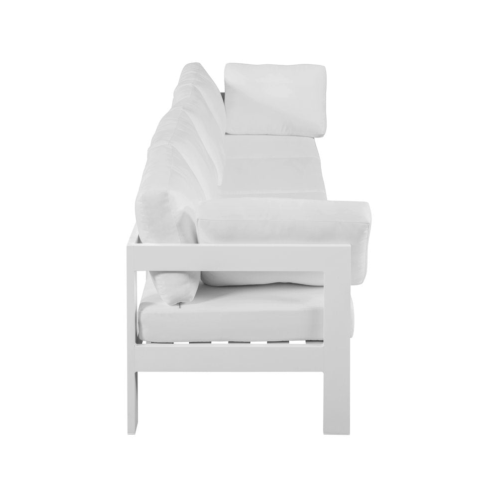 Nizuc White Water Resistant Fabric Outdoor Patio Modular Sofa