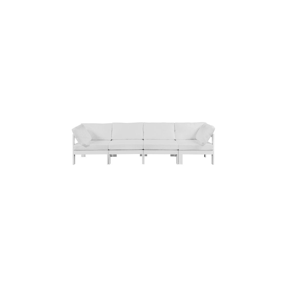 Nizuc White Water Resistant Fabric Outdoor Patio Modular Sofa