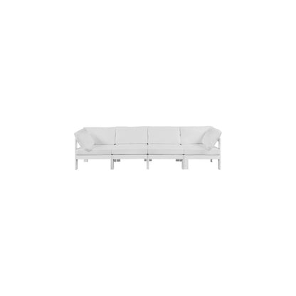 Nizuc White Water Resistant Fabric Outdoor Patio Modular Sofa