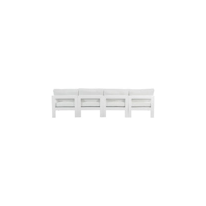Nizuc White Water Resistant Fabric Outdoor Patio Modular Sofa
