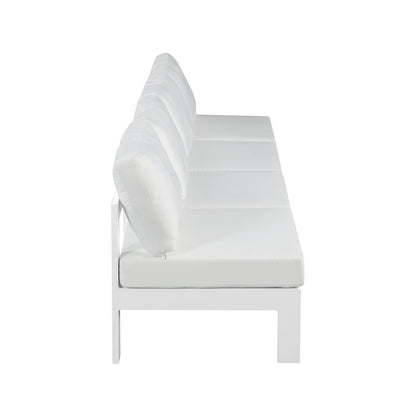 Nizuc White Water Resistant Fabric Outdoor Patio Modular Sofa