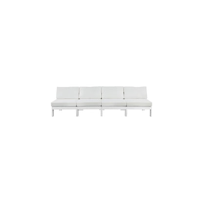 Nizuc White Water Resistant Fabric Outdoor Patio Modular Sofa