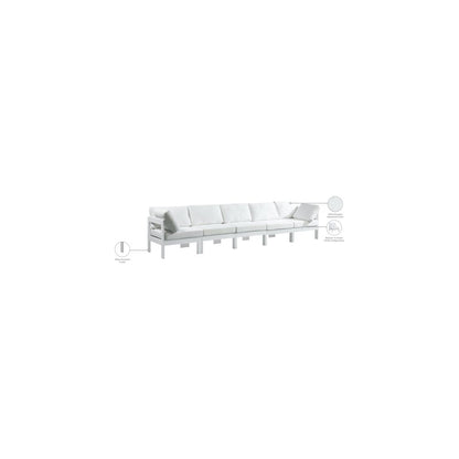 Nizuc White Water Resistant Fabric Outdoor Patio Modular Sofa