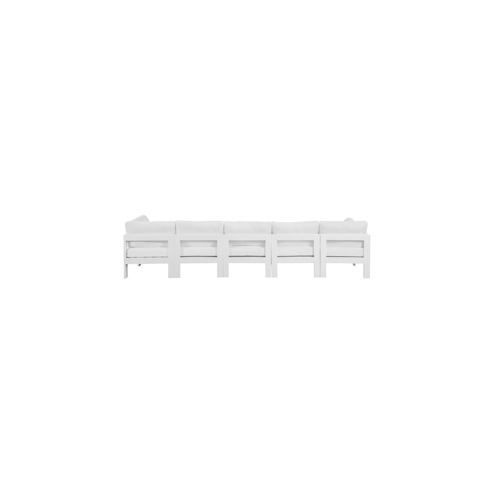Nizuc White Water Resistant Fabric Outdoor Patio Modular Sofa