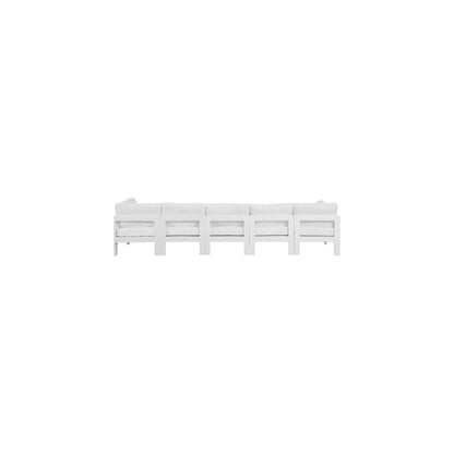 Nizuc White Water Resistant Fabric Outdoor Patio Modular Sofa