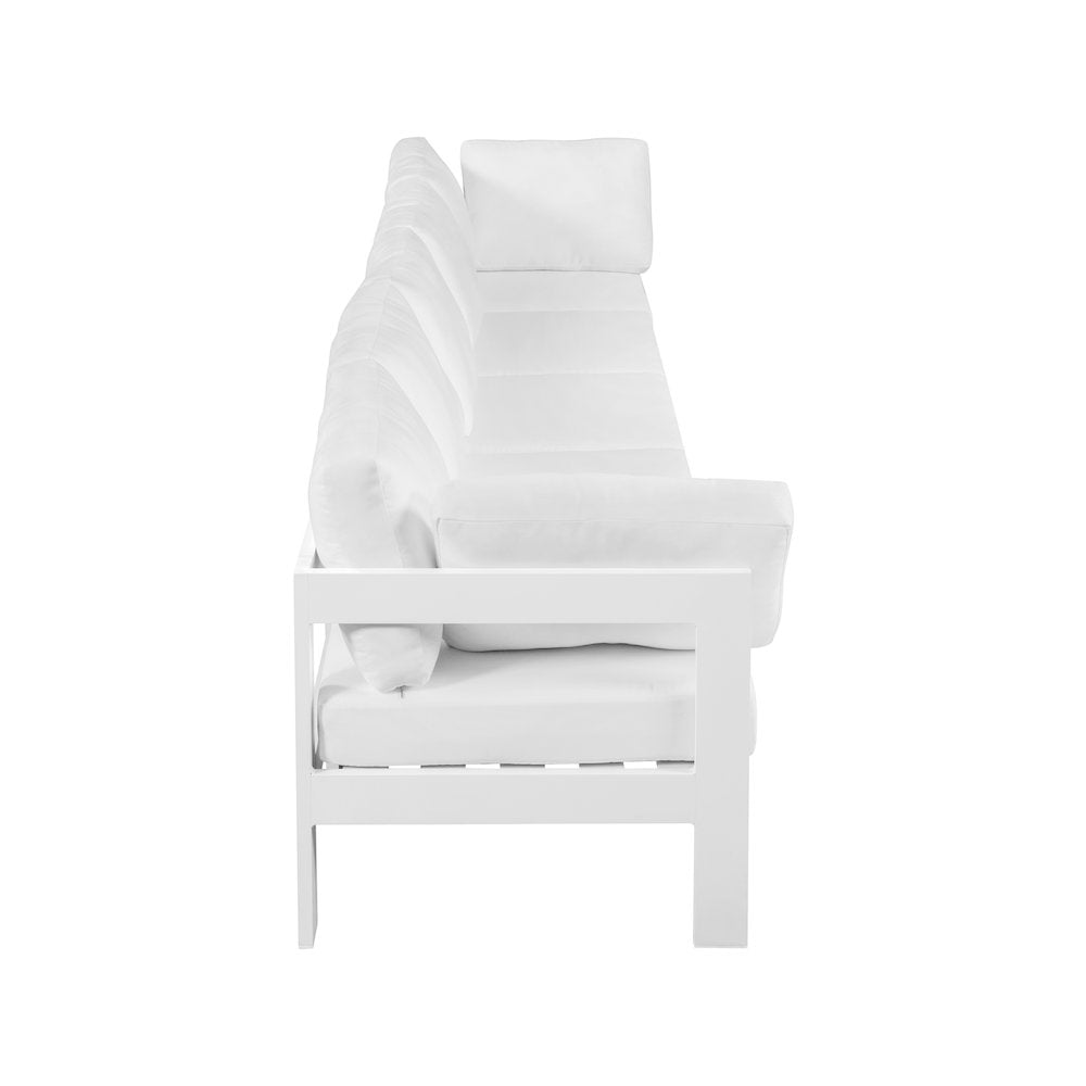 Nizuc White Water Resistant Fabric Outdoor Patio Modular Sofa