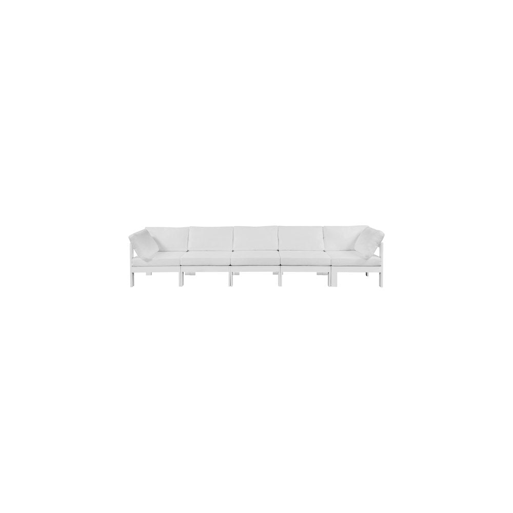 Nizuc White Water Resistant Fabric Outdoor Patio Modular Sofa