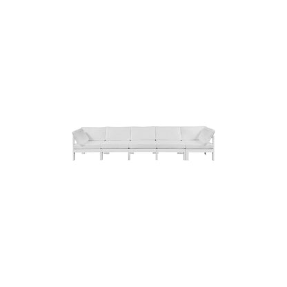 Nizuc White Water Resistant Fabric Outdoor Patio Modular Sofa