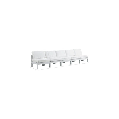 Nizuc White Water Resistant Fabric Outdoor Patio Modular Sofa